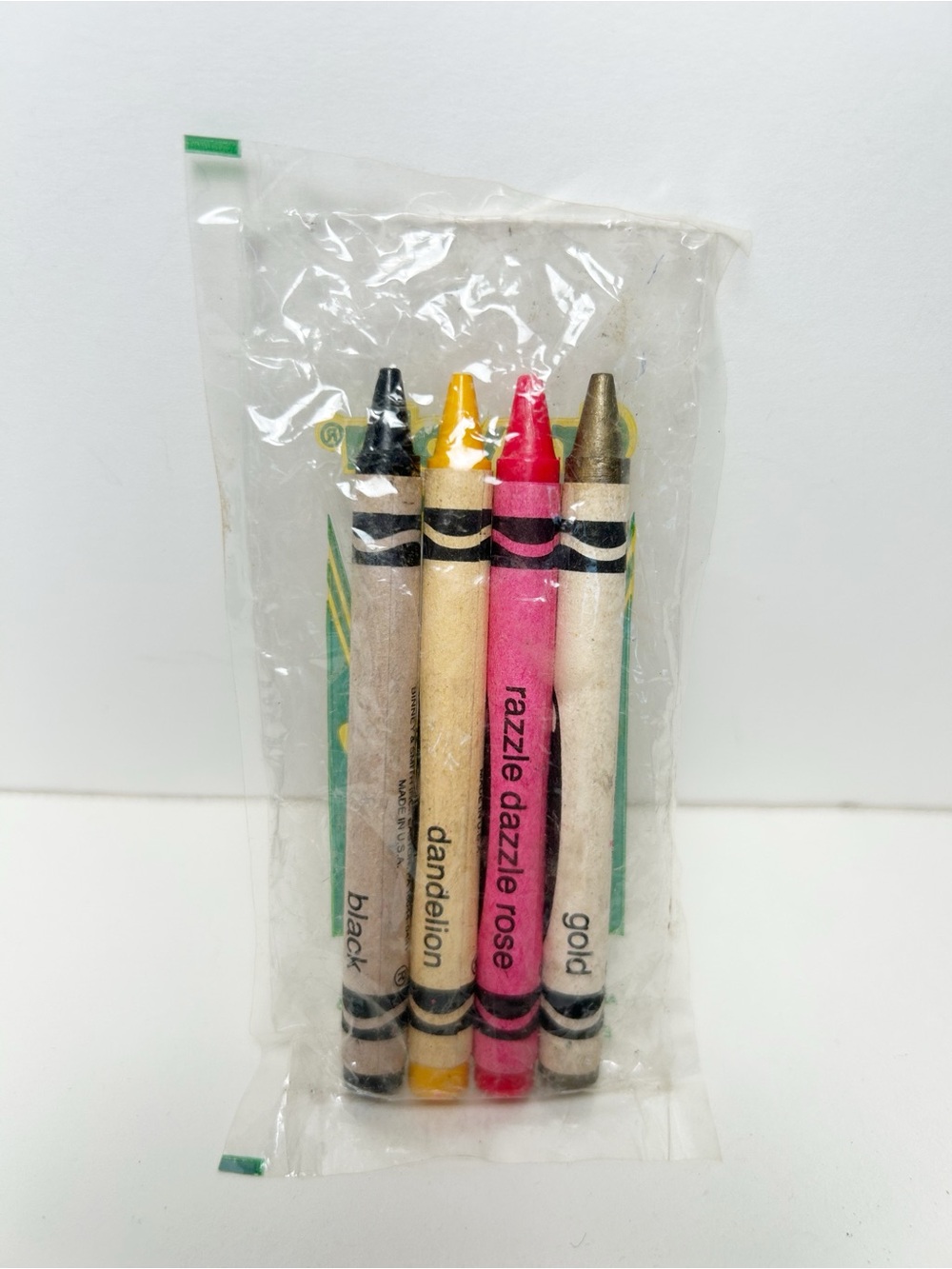 VTG 1993 Crayola Sealed Promotional Crayon Set (Dandelion, Rose, Gold, Black)
